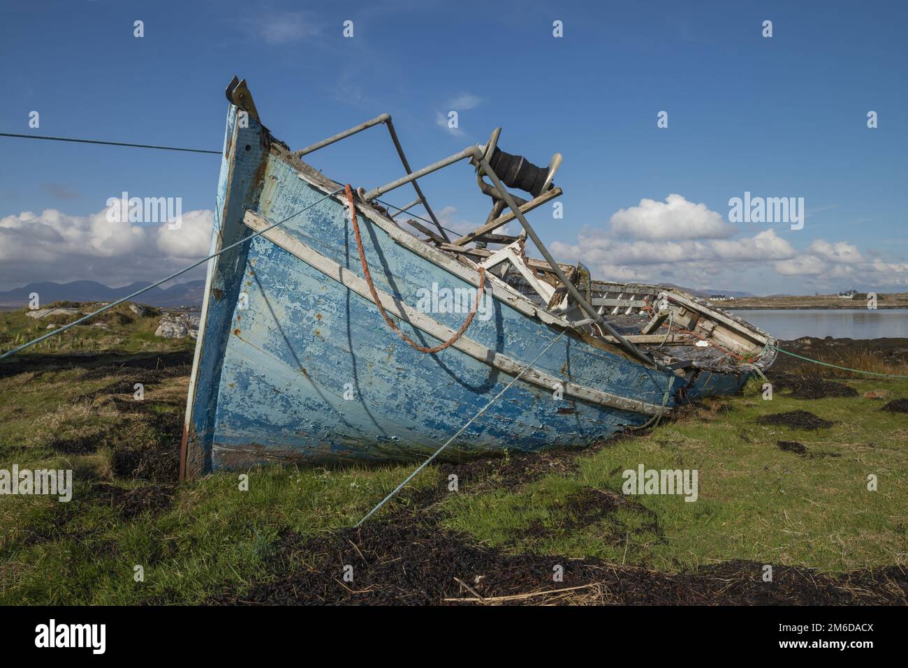 Derelict wooden fishing boat hi-res stock photography and images - Alamy