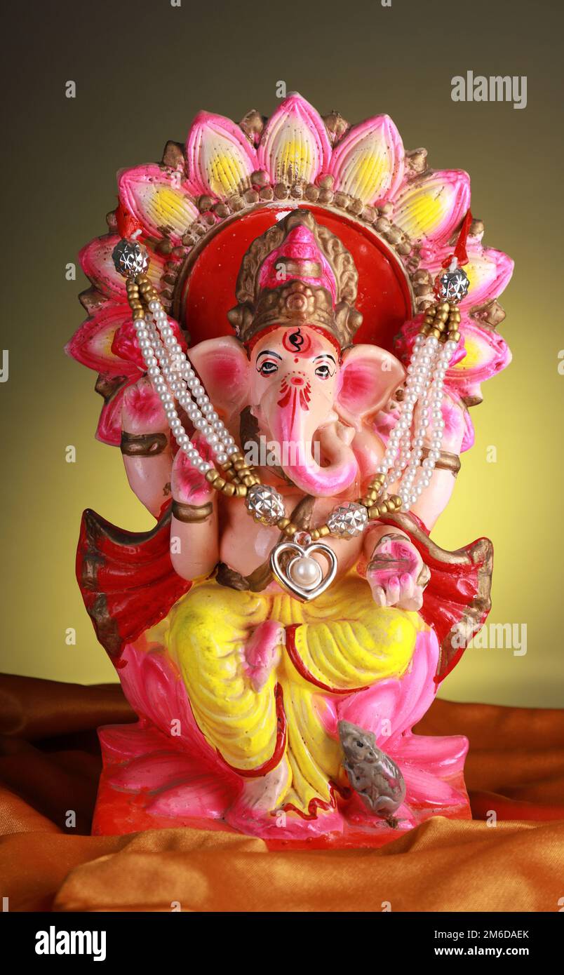 Beautifully Decorated Hindu God Lord Ganesha Statue Idol Stock Photo Beautifully Decorated Hindu God Lord Ganesha Statue Idol Stock Photo