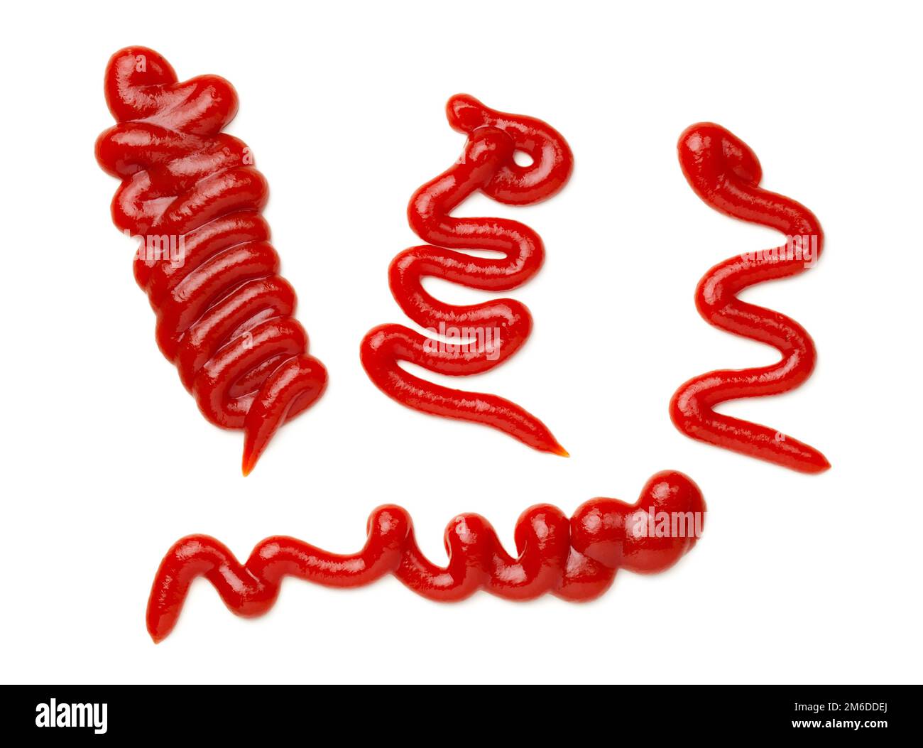Ketchup Splashes Isolated On White Background Stock Photo