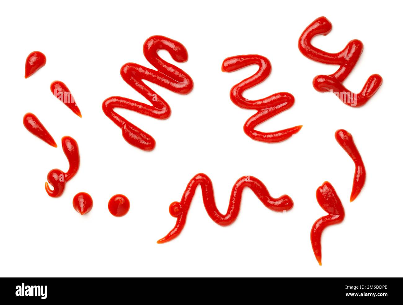 Ketchup Splashes Isolated On White Background Stock Photo