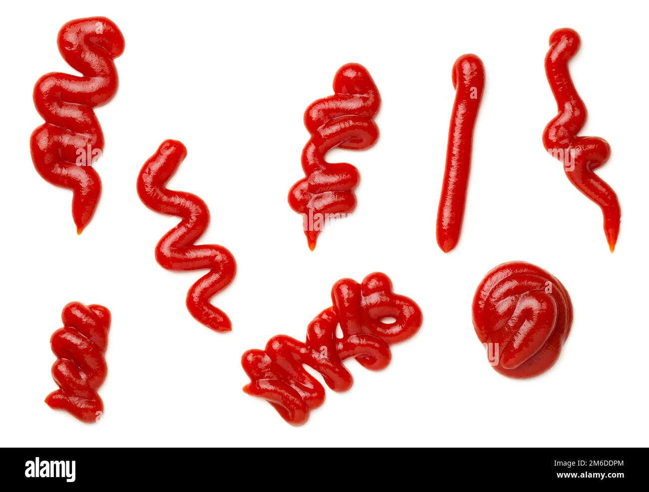 Ketchup Splashes Isolated On White Background Stock Photo