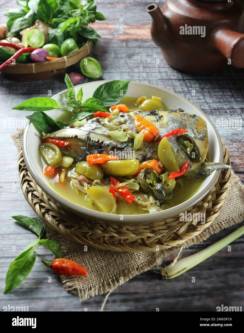 Tuna fish soup with various Indonesian spices Stock Photo Alamy