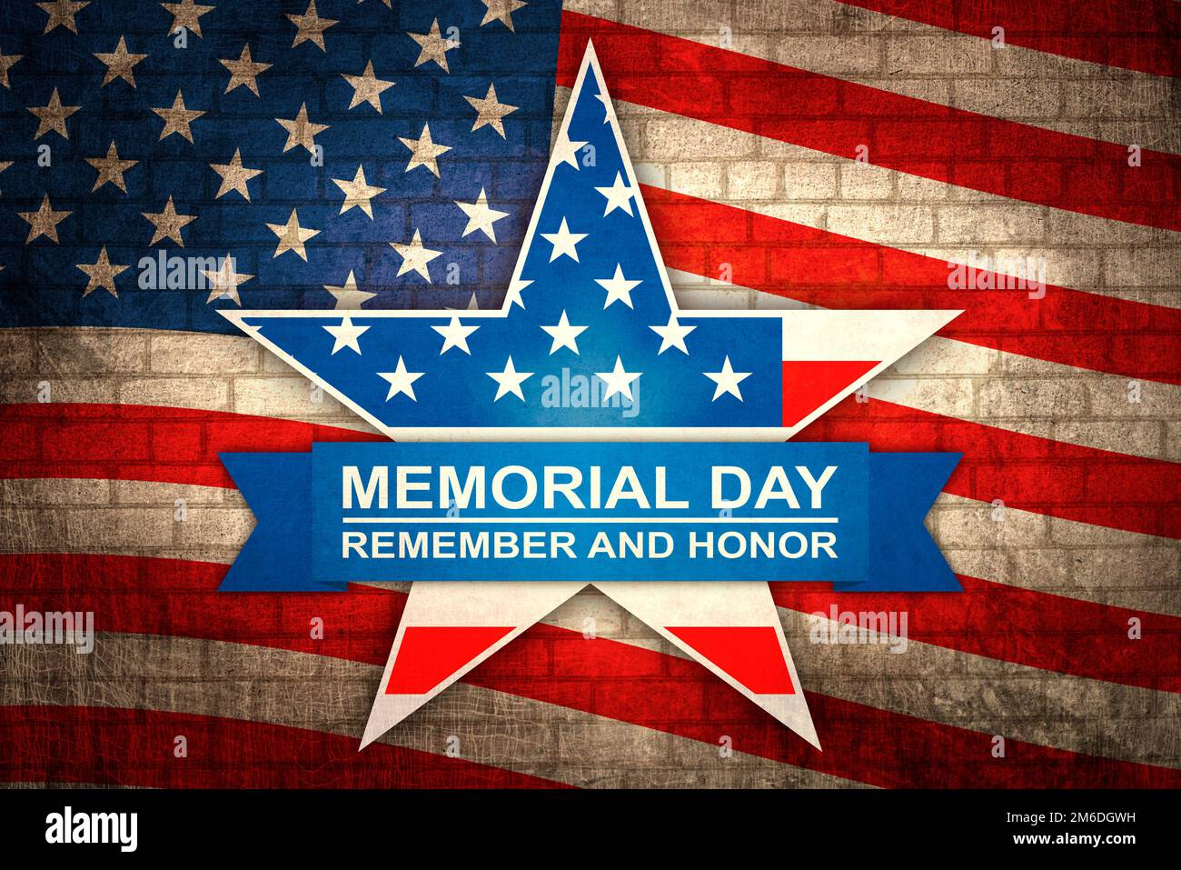Banner for Memorial Day with star in national flag colors. Memorial Day ...
