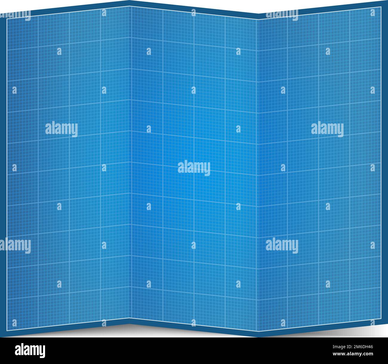 Folded blueprint paper, vector eps10 illustration Stock Vector Image