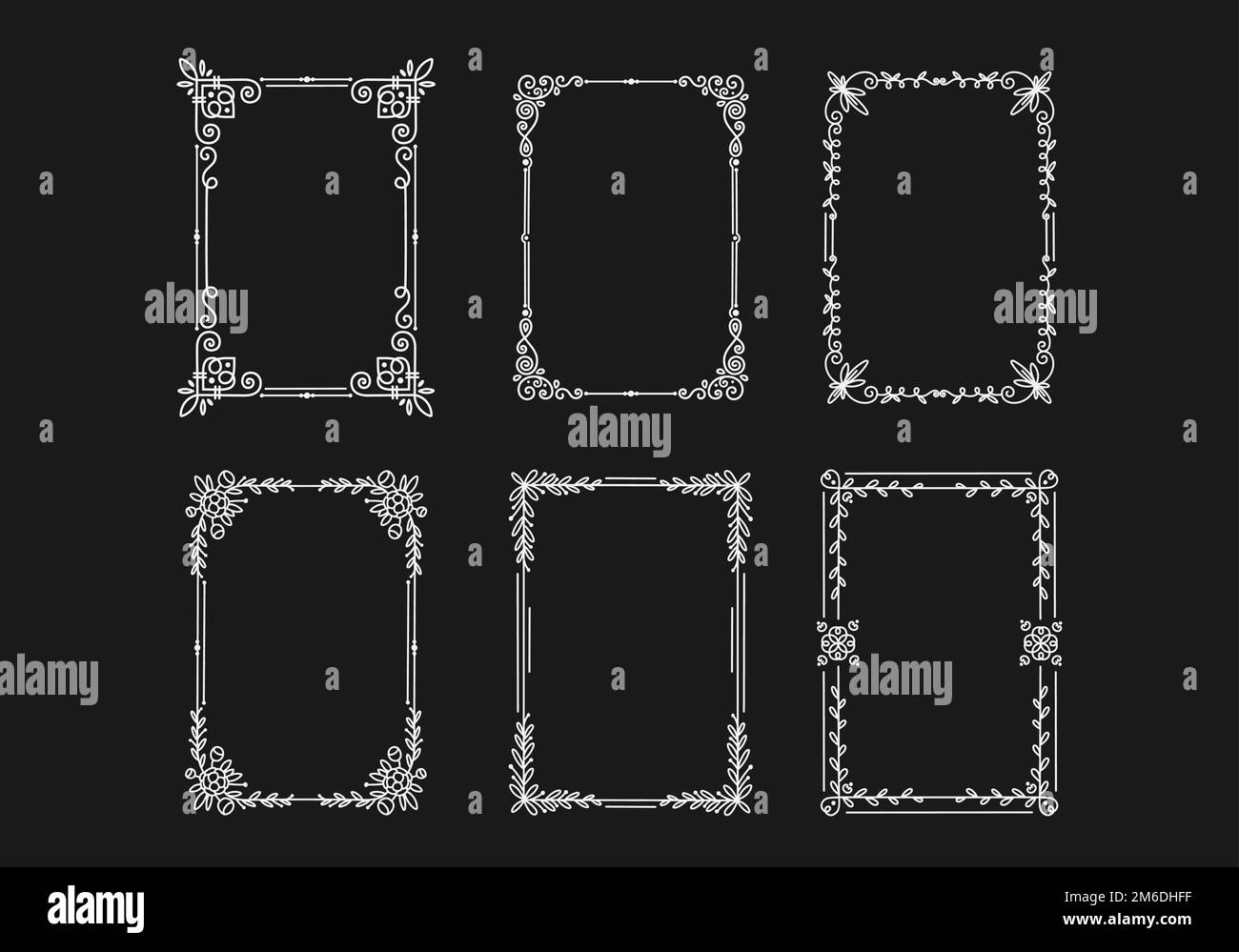 Vintage decorative linear frames for gallery of picture. Illustration ...