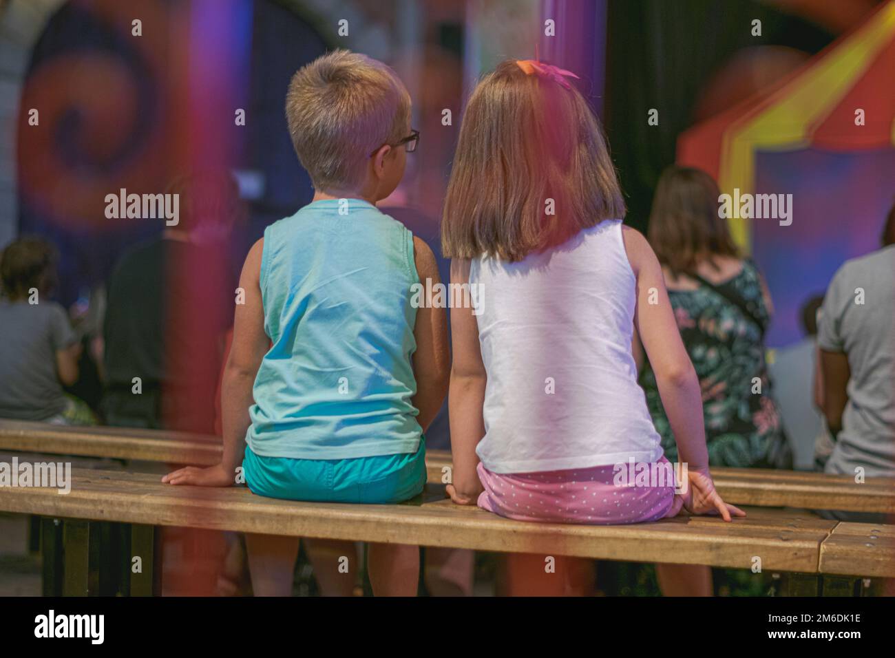 Children watching a performance in the theate Stock Photo - Alamy