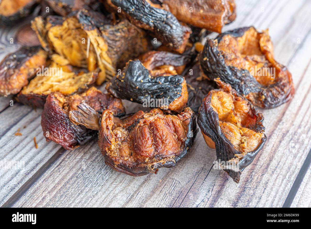 Dried Grilled Nigerian Fish used to prepare Soups and Sauces Stock Photo