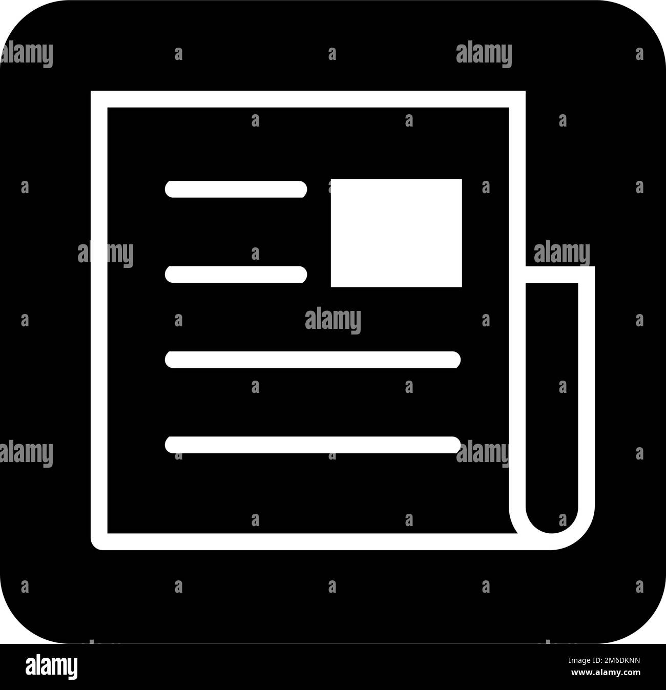 Square receipt silhouette icon. Invoice symbol. Editable vector. Stock Vector