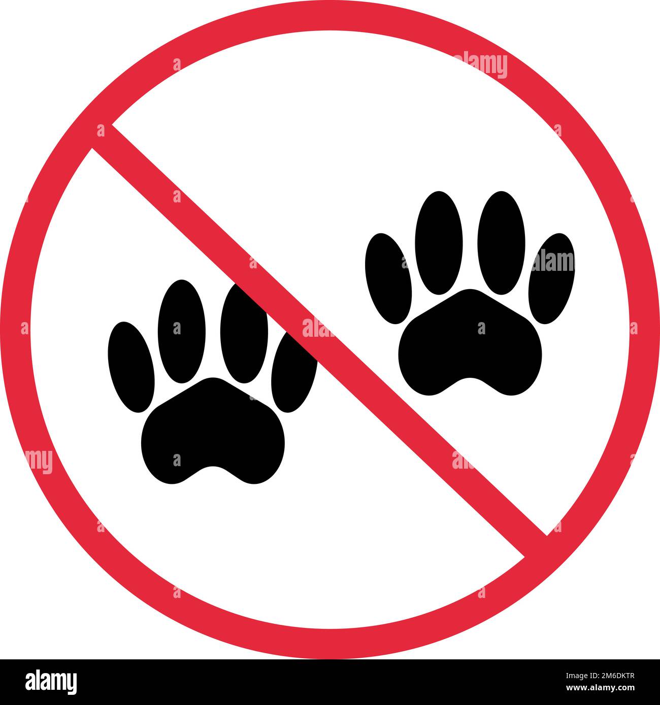 Animal prohibition. Dog prohibited icon. Dog paw. Pet prohibition. Editable vector. Stock Vector