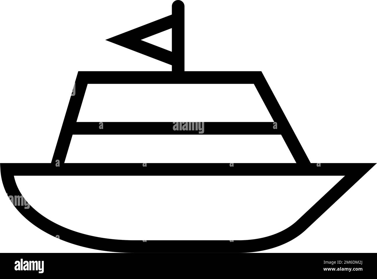 Yacht and boat icon. Marine sport. Editable vector. Stock Vector