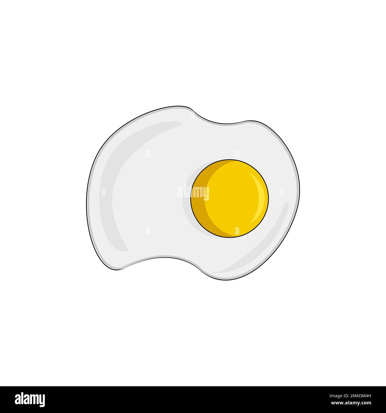 Vector illustration fry egg white background chicken morning protein