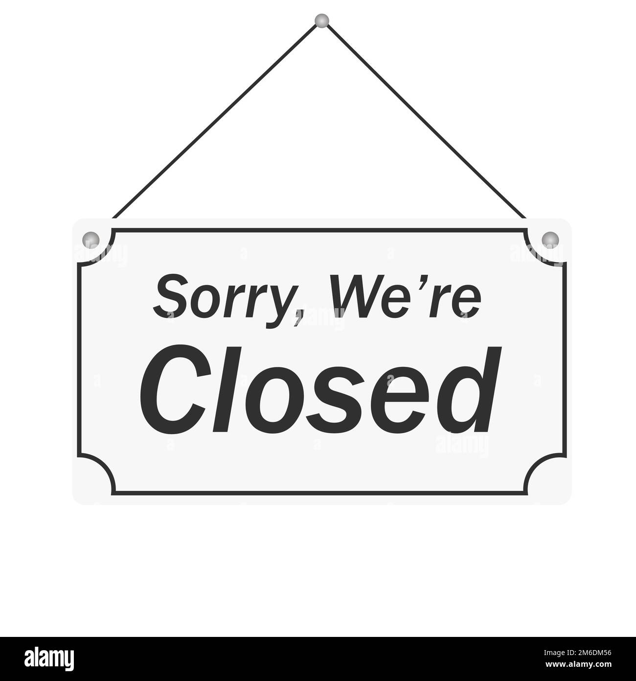 Vector illustration banner we're closed without background Stock Photo