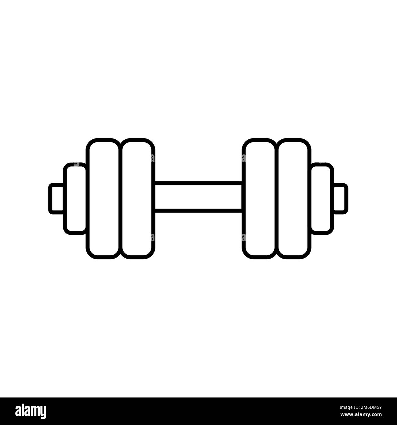 Vector icon or sign for gym dumbbels fitness Stock Photo