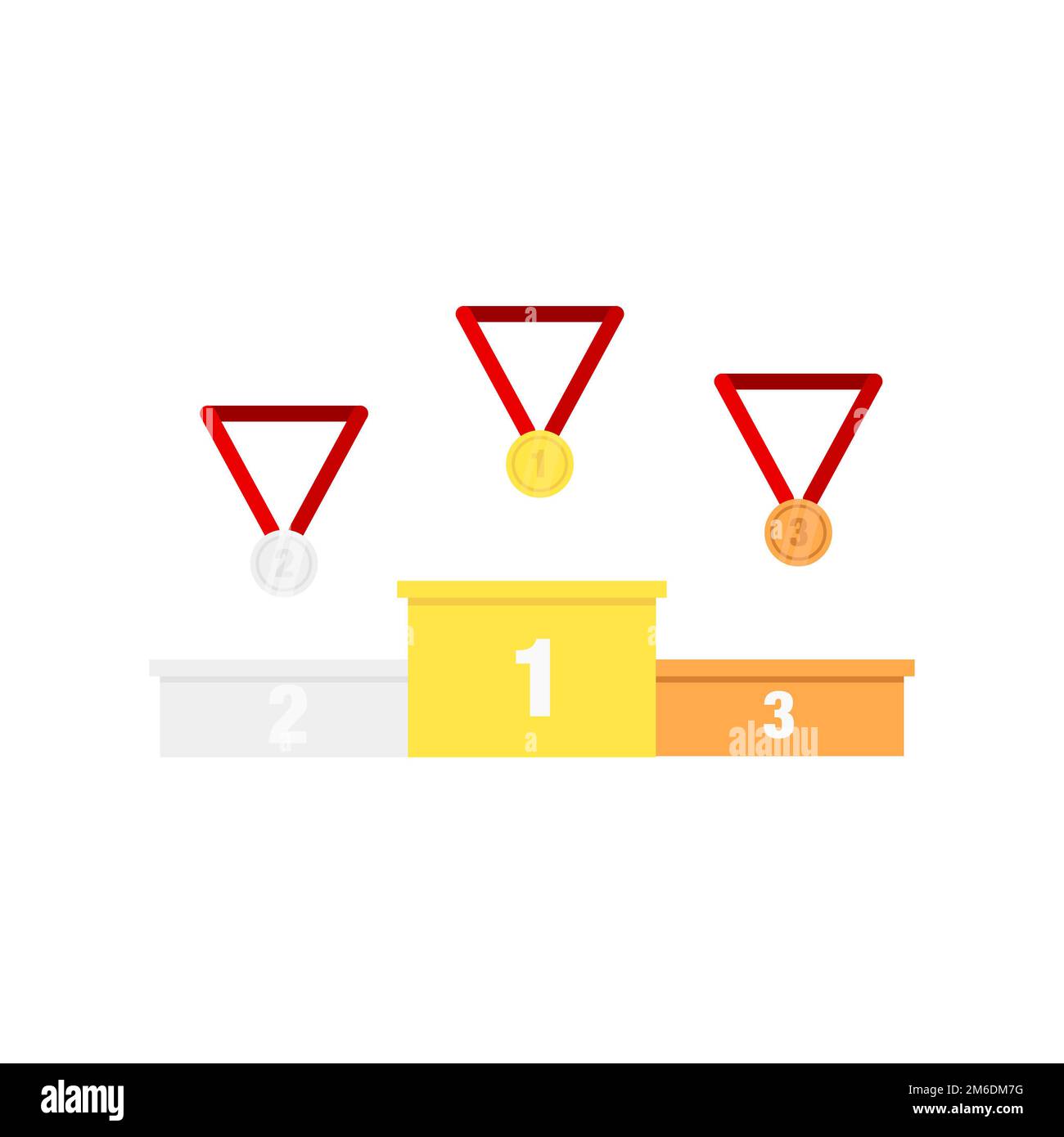 Vector illustration winner's podium with medals 3 medals Stock Photo