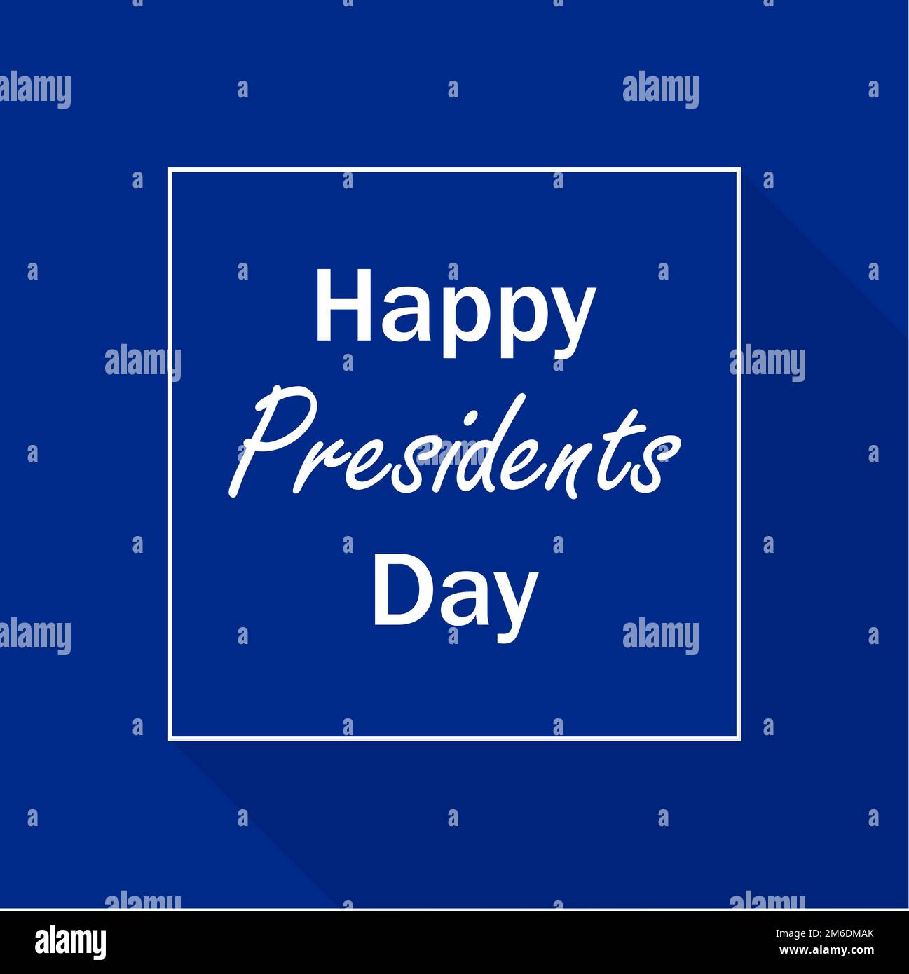 President day celebration . Illustration blue background. Simple lines. Lettering. White letters. Blue banner. Flat design. EPS Stock Photo