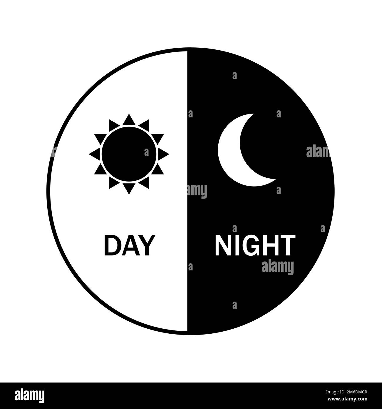 Vector icon for day and night. Black and night. Sun and moon. Weather.Flat design, EPS 10. Stock Photo