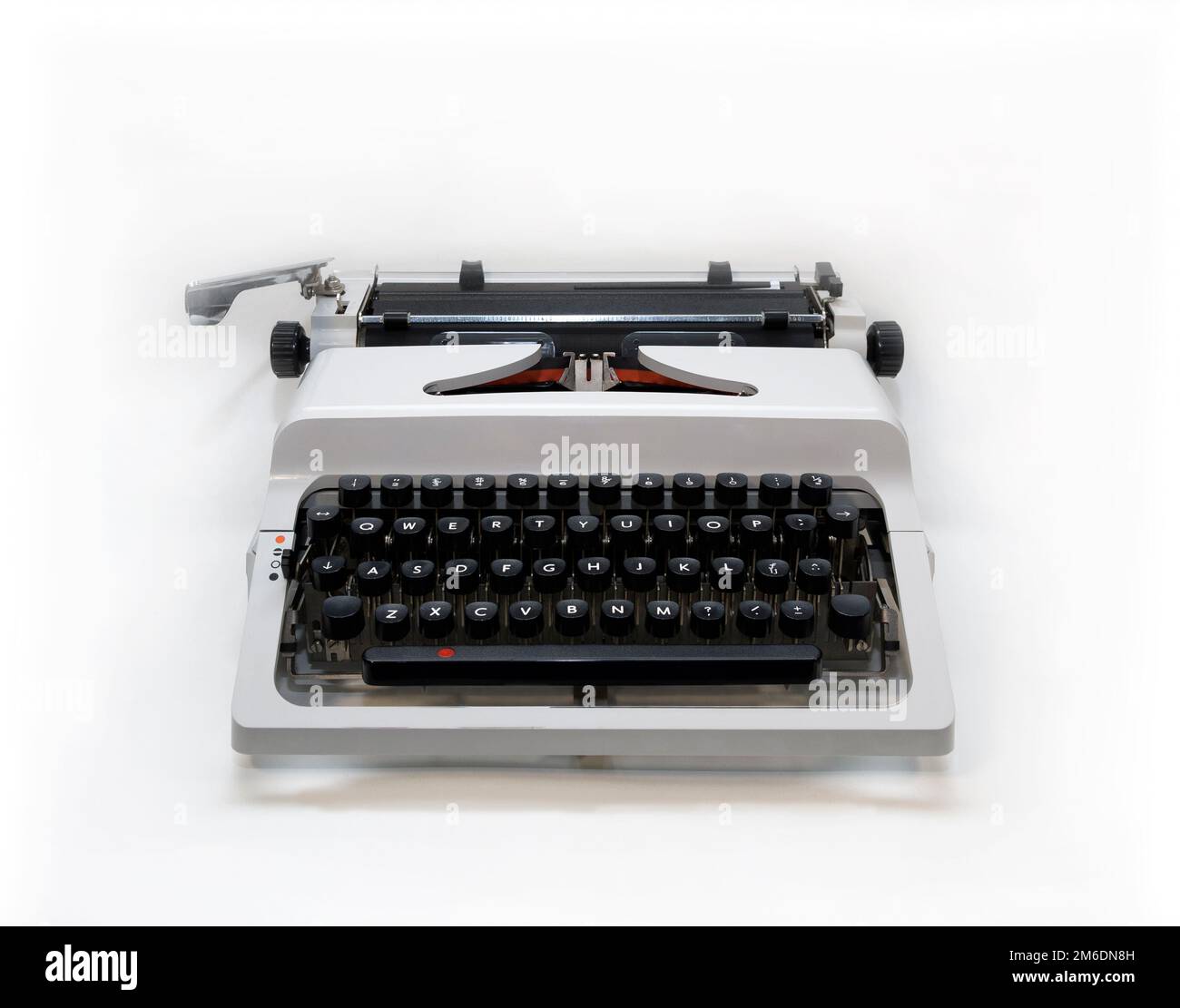Typewriter 70s with red printed ribbon Stock Photo Alamy