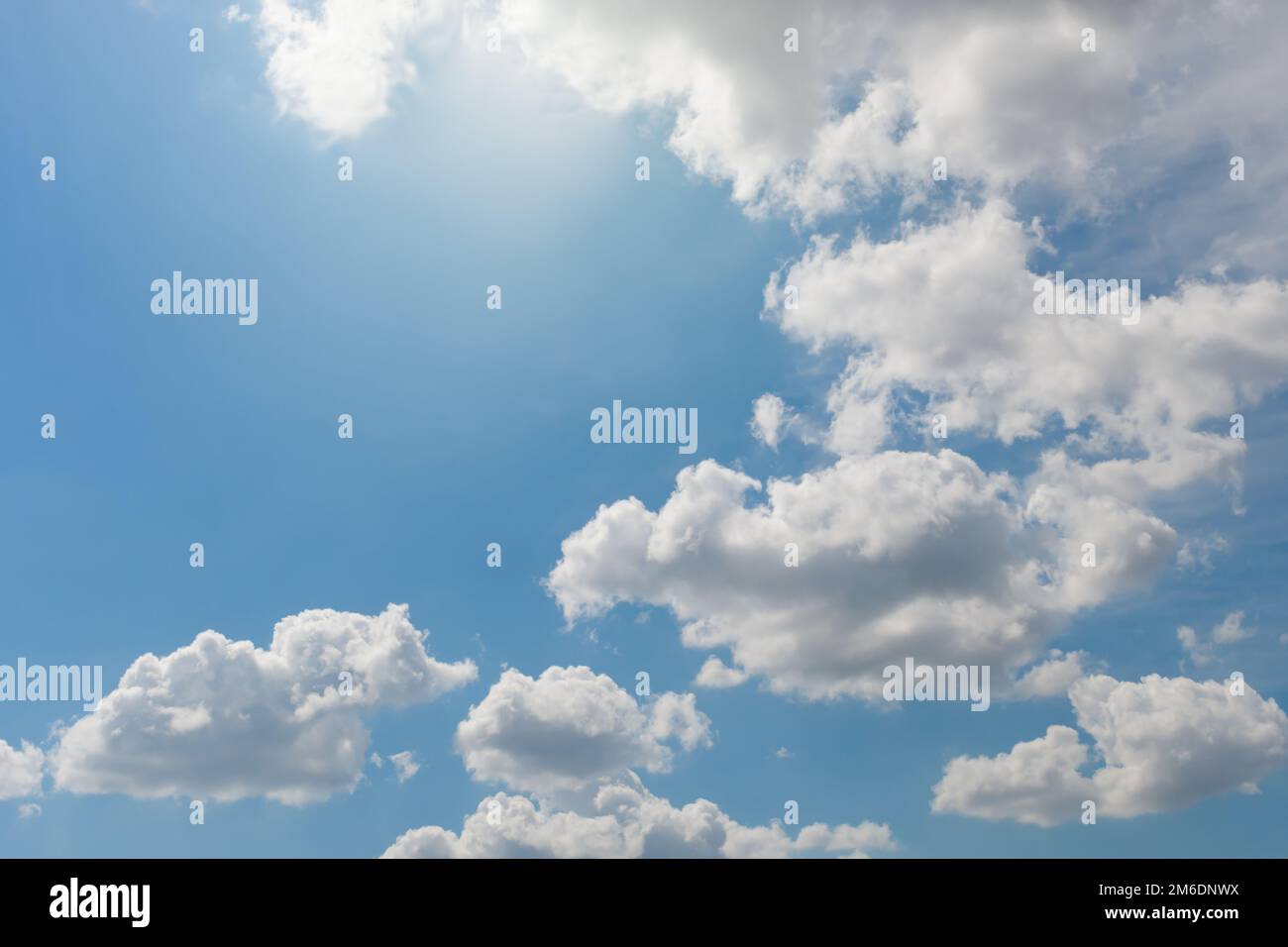 Clouds in the sky in a panoramic view Stock Photo