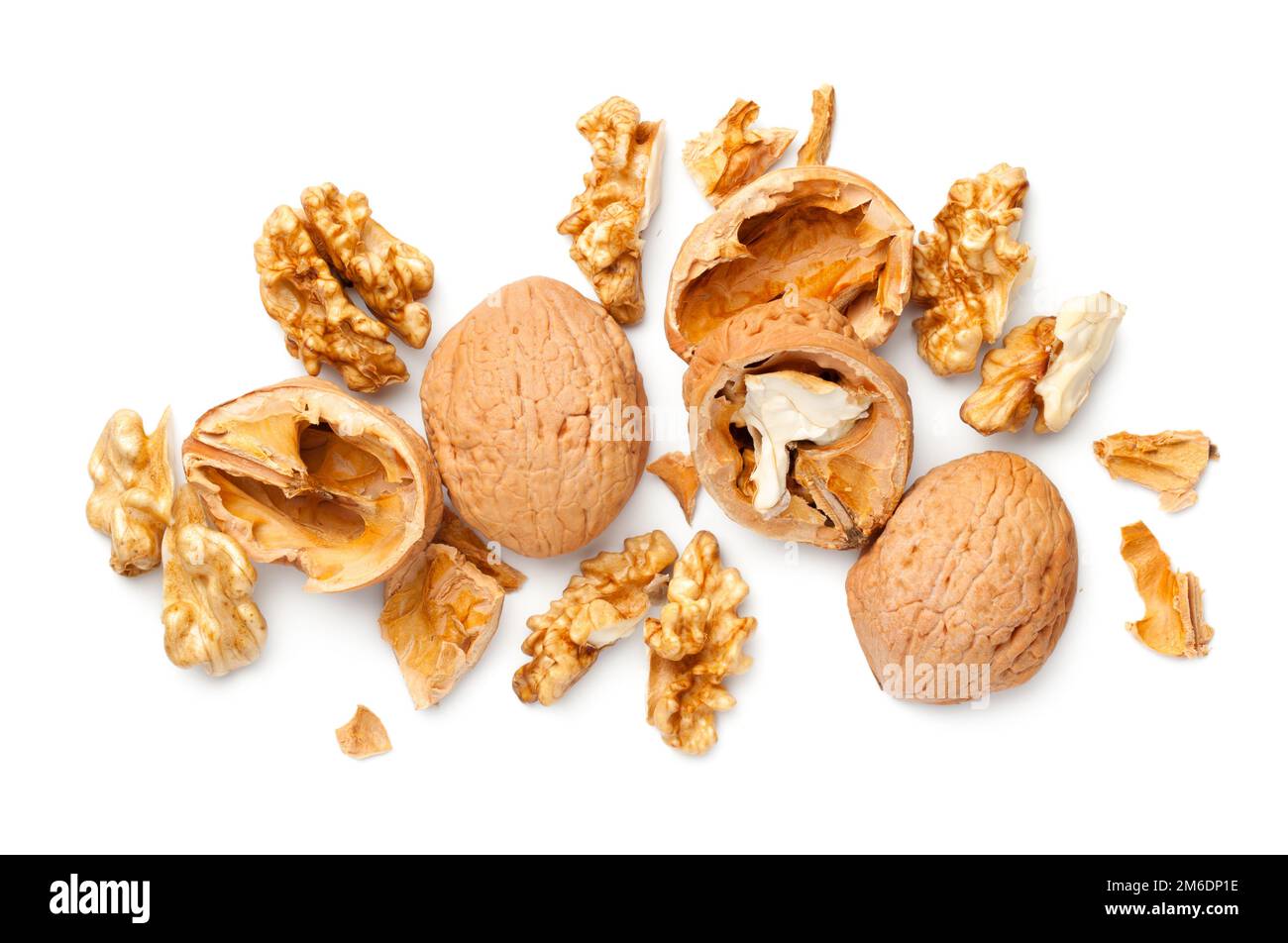 Walnuts Isolated On White Background Stock Photo