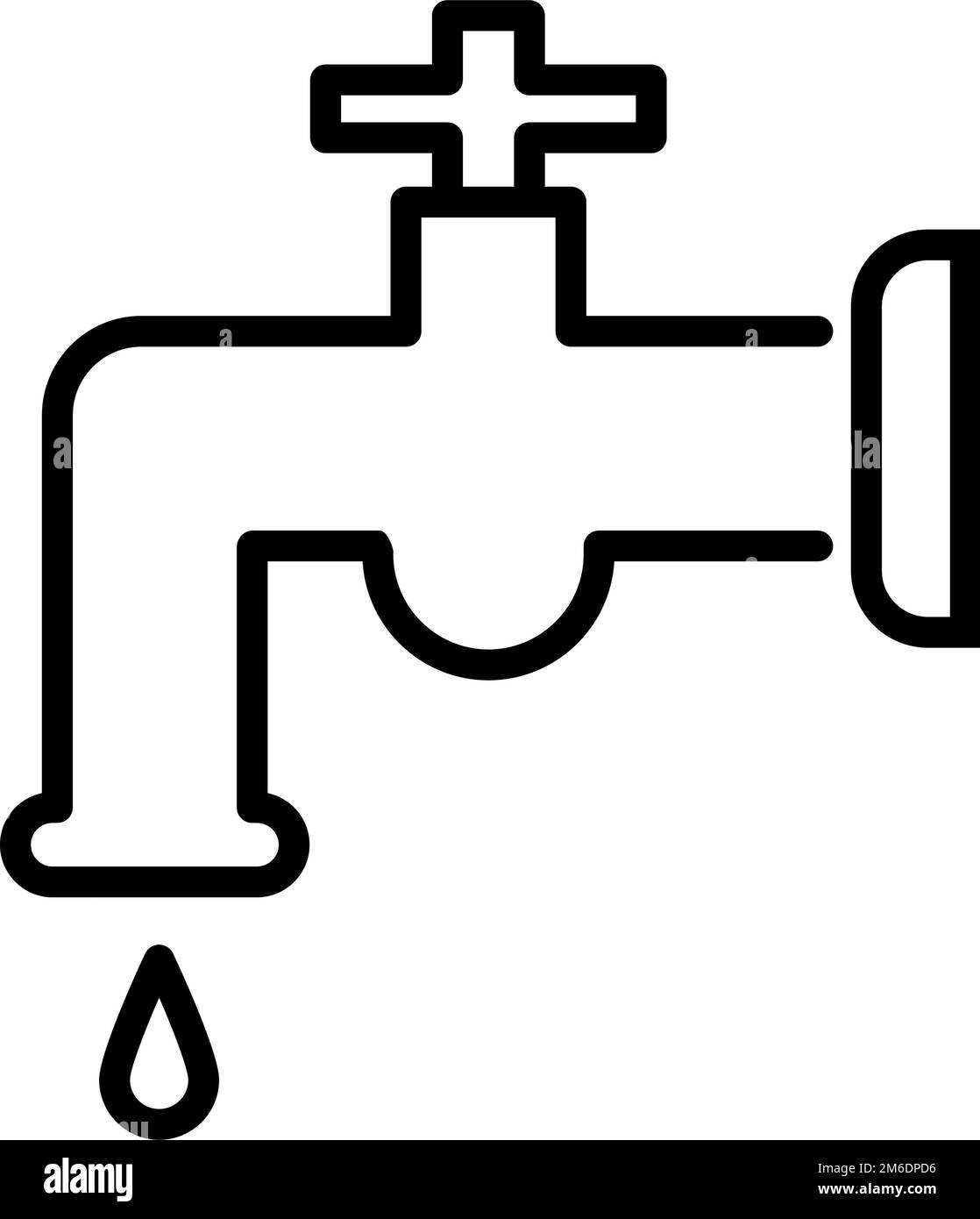 Simple water tap icon. Faucet and water drop. Editable vector. Stock Vector