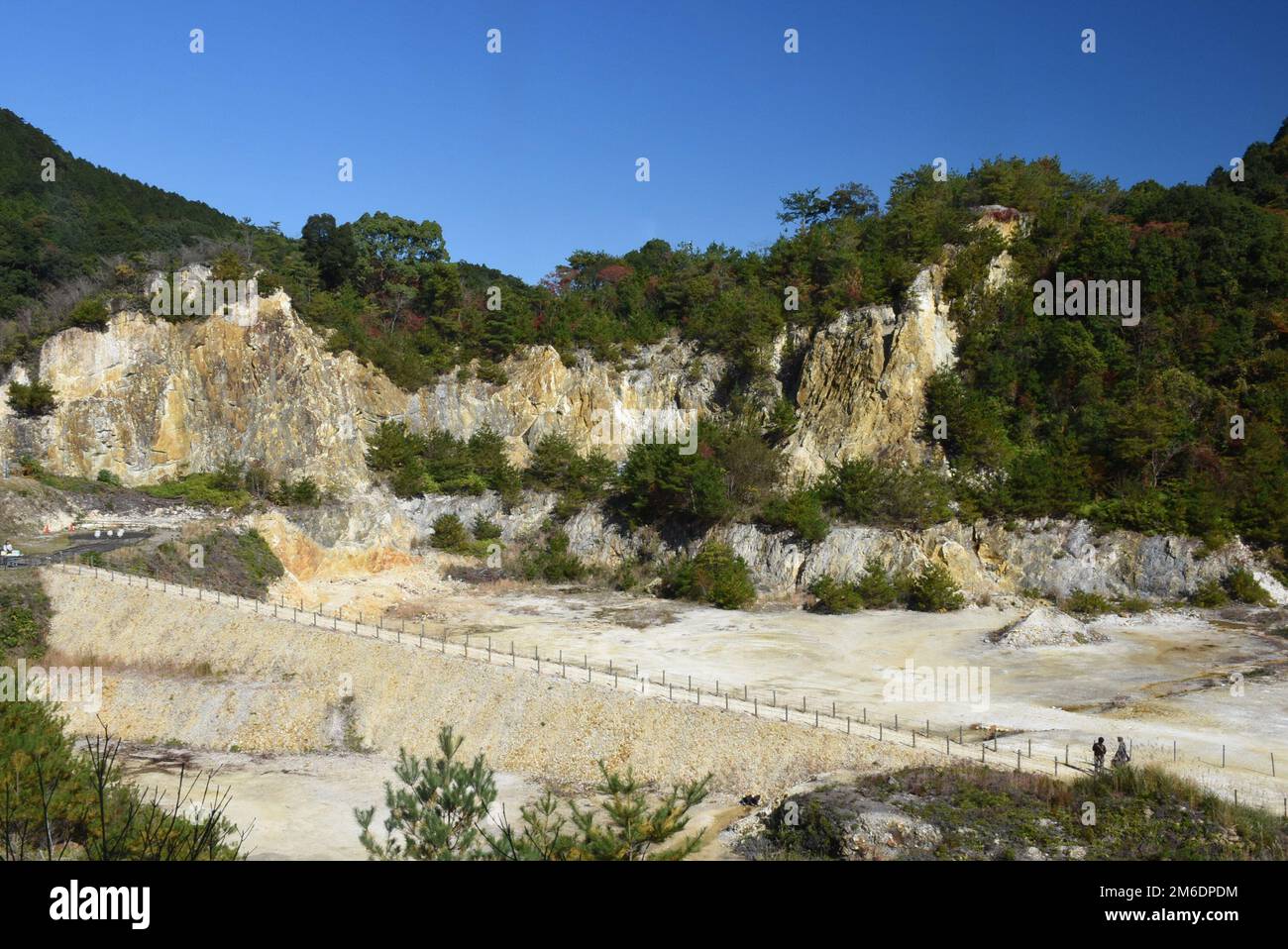 Izumiyama Kaolin Quarry in Arita, Kyushu Island. The first site discovered in Japan for kaolin, the raw material used to make porcelain clay. Stock Photo