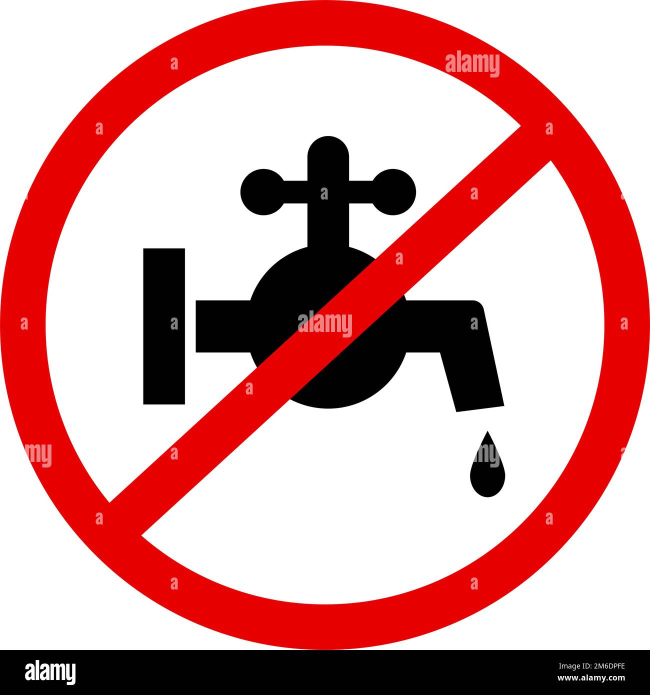 No use of water faucet. Tap faucet use prohibited. Do not put out water. Editable vector. Stock Vector