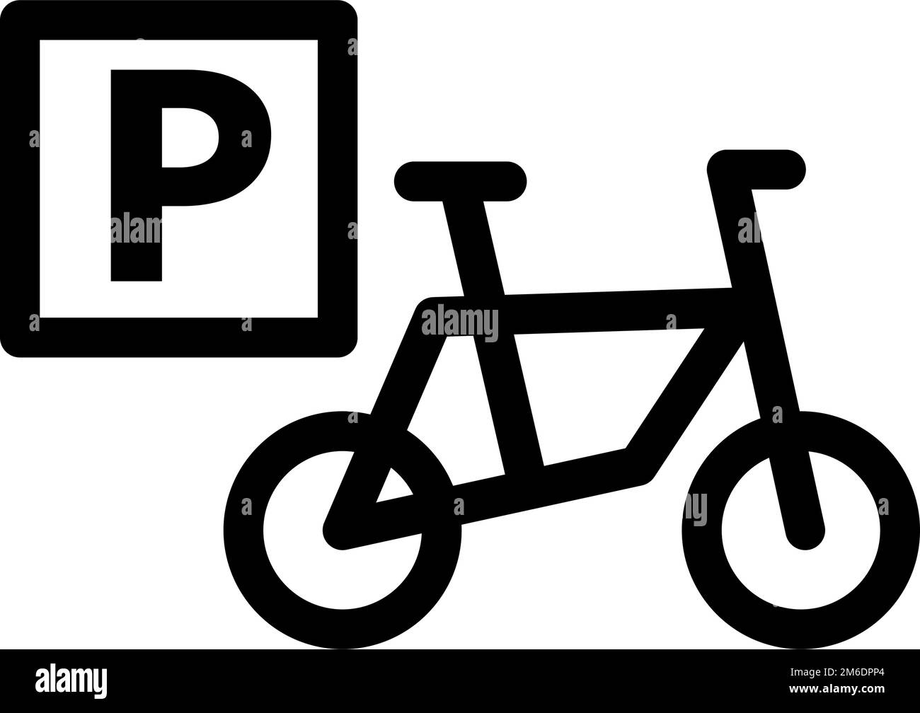 Bicycle parking sign. Bike rack. Editable vector. Stock Vector