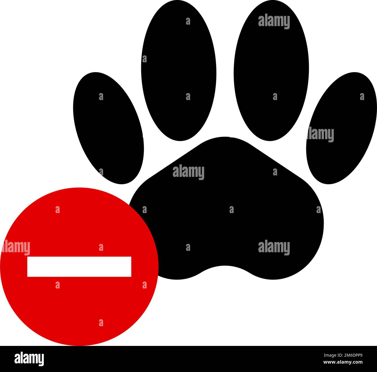 No animals allowed. Animal Restrictions Signs. Paw and stop signs. Editable vectors. Stock Vector
