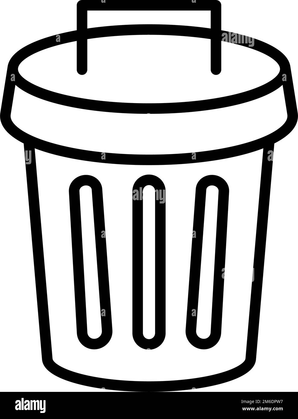Trash can, garbage box, rubbish bin. Editable vector Stock Vector Image