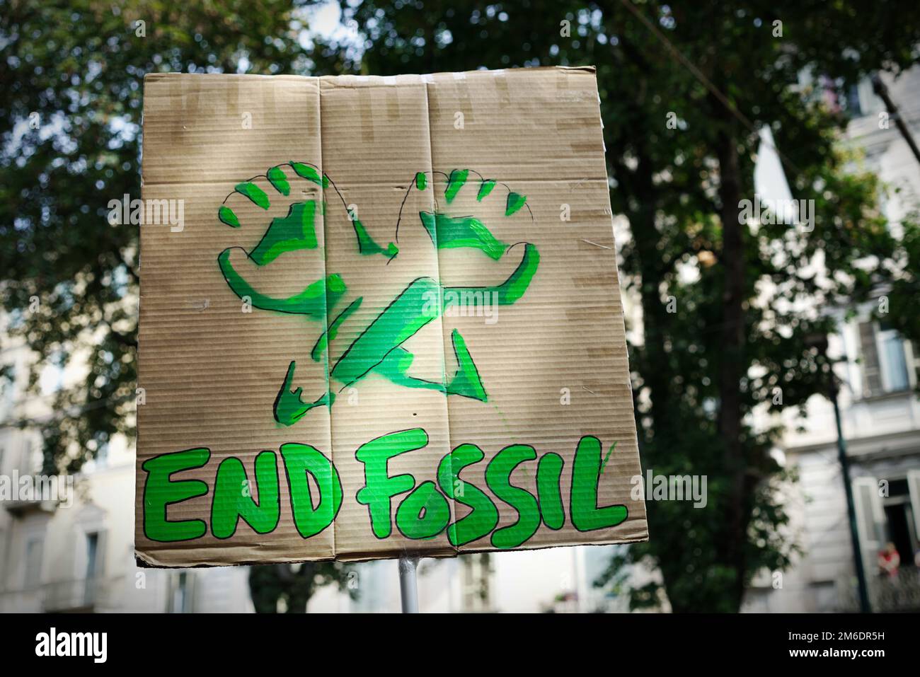 End fossil, climate march Friday for Future. Turin, Italy - September 2022 Stock Photo
