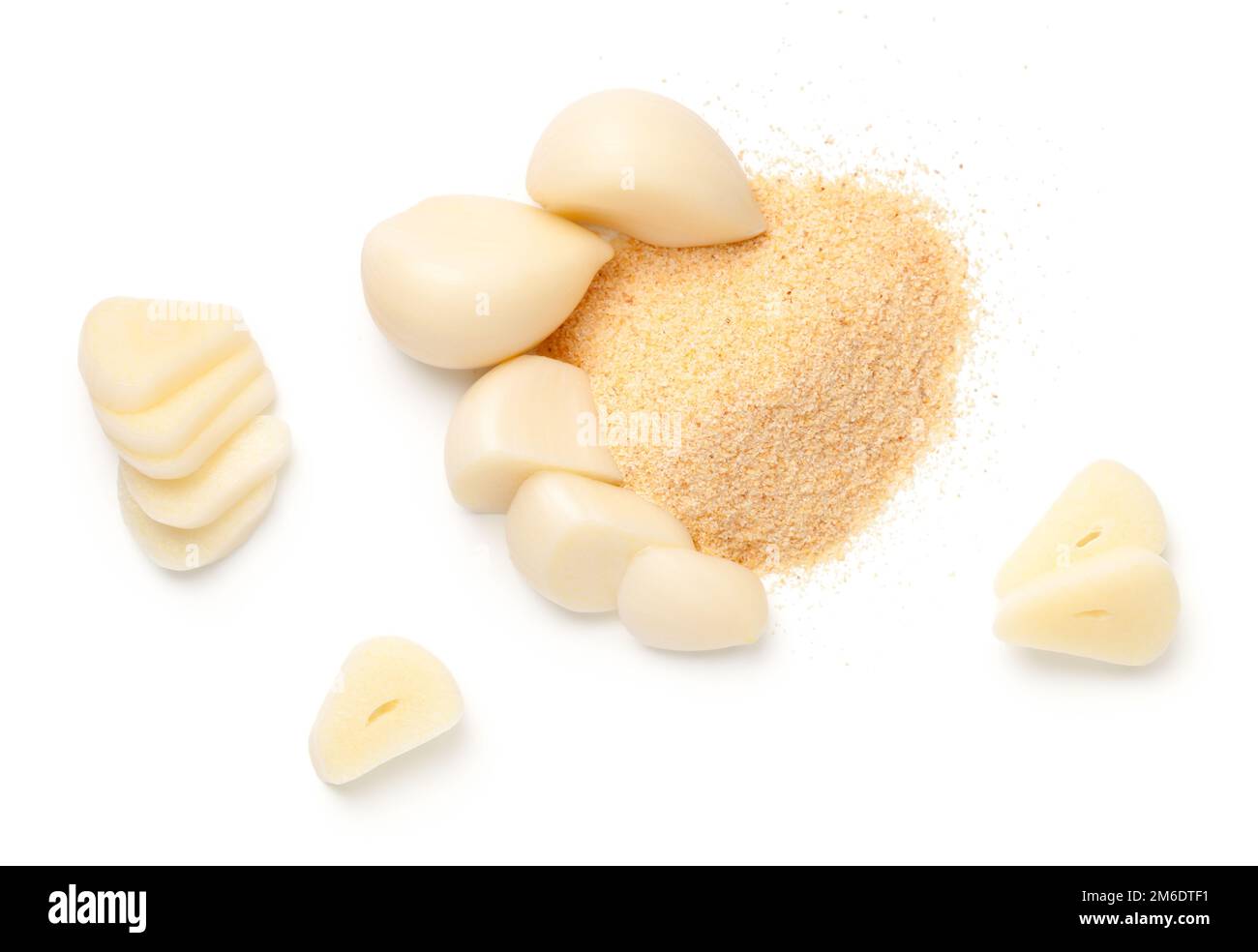 Garlic Cloves With Garlic Powder Isolated Stock Photo Alamy