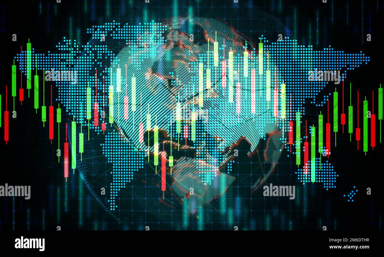 Digital Stock market trading background.Business investment concept