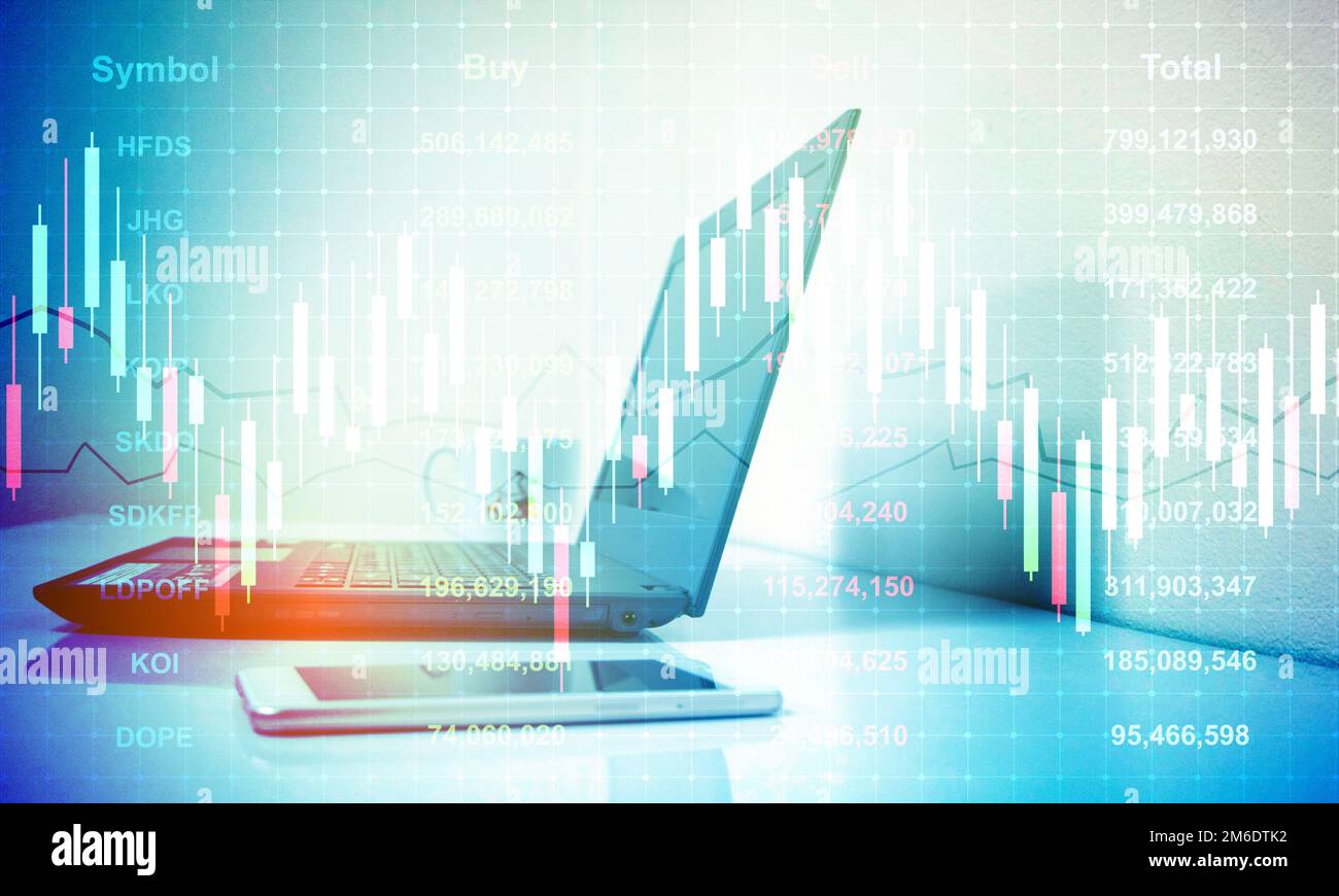 Digital Stock market trading background.Business investment concept