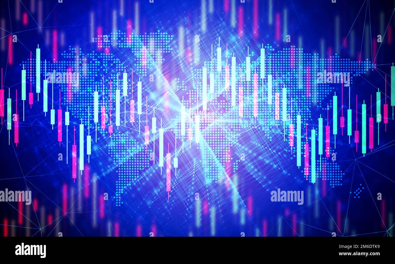 Digital Stock market trading background.Business investment concept