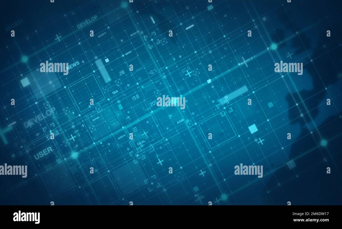 Digital data grid technology background.Hitech corporate network ...