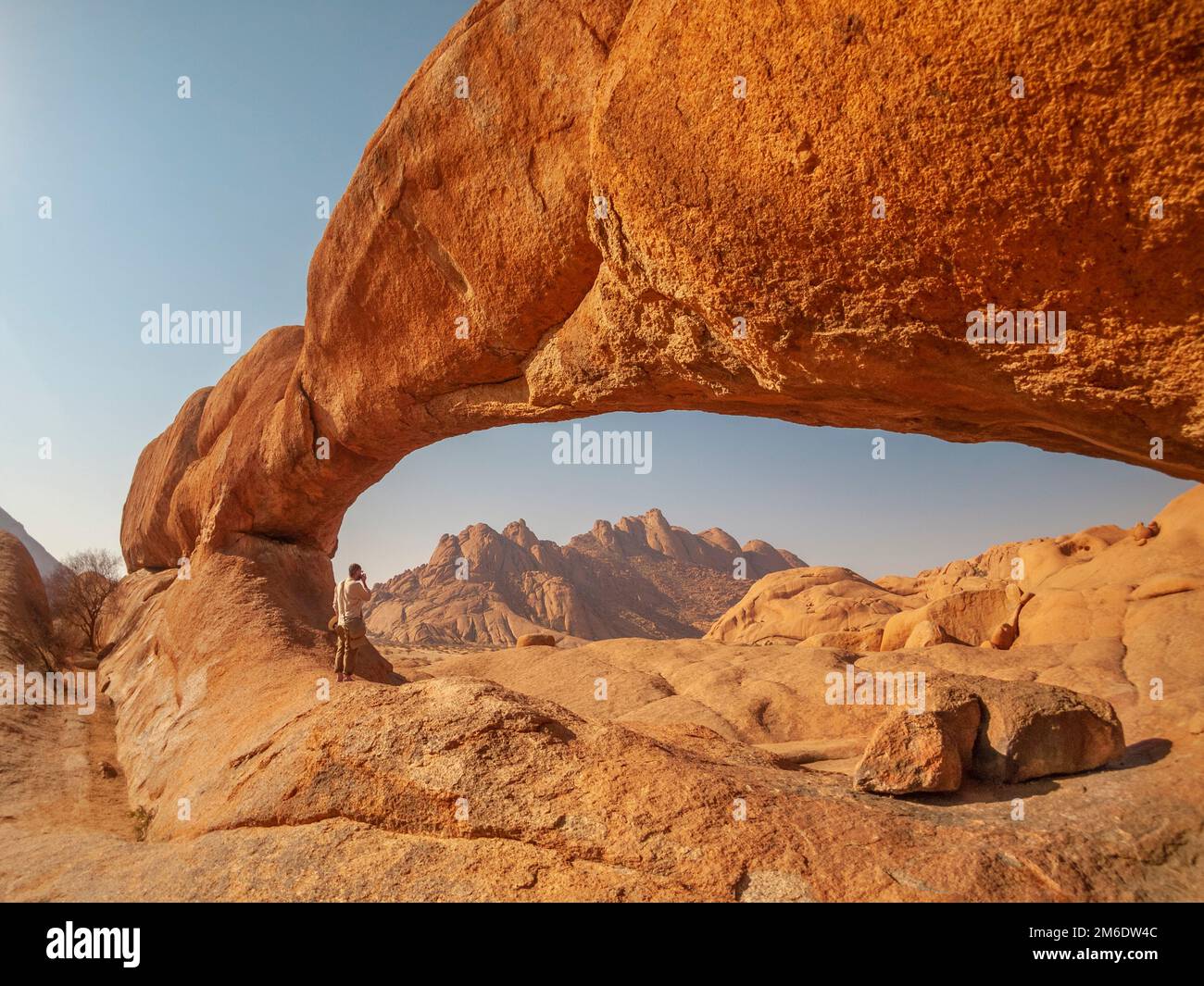 Rock arch in the Spitzkoppe National Park, Namibia. Stock Photo