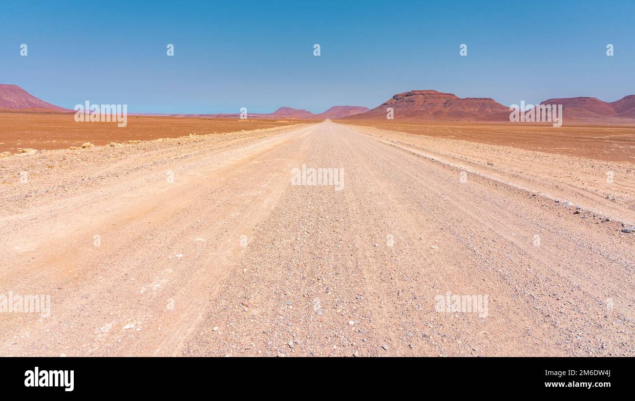 Gravel road in Damaraland, Namibia. Stock Photo
