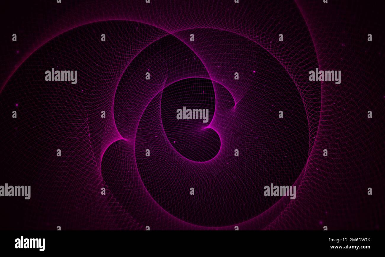 Abstract spiral background presentation.Lines dots waves concept. Stock Photo