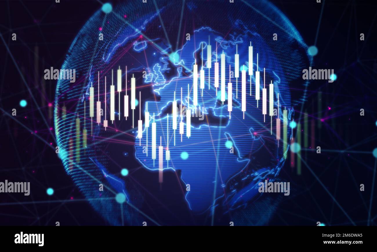 Digital Stock market trading background.Business investment concept