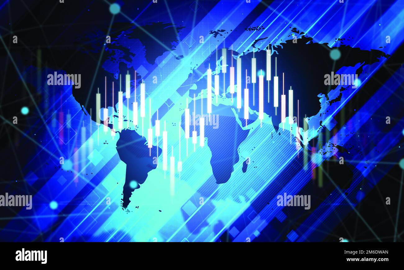 Digital Stock market trading background.Business investment concept