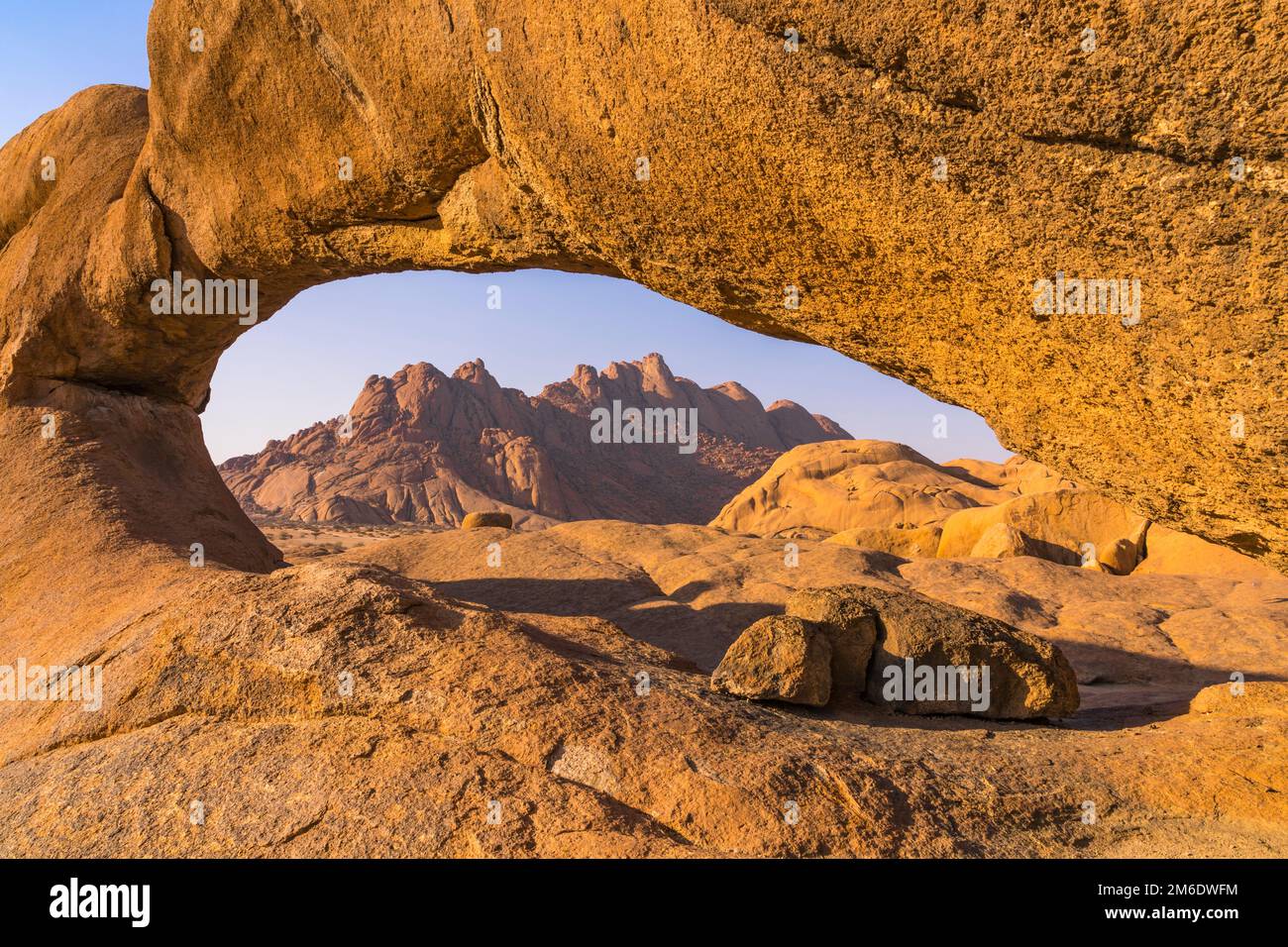 Rock arch in the Spitzkoppe National Park in Namibia. Stock Photo