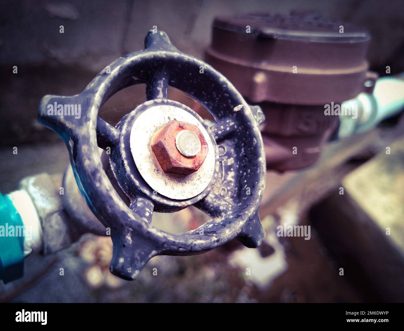 Rotary water supply stop valve Stock Photo Alamy