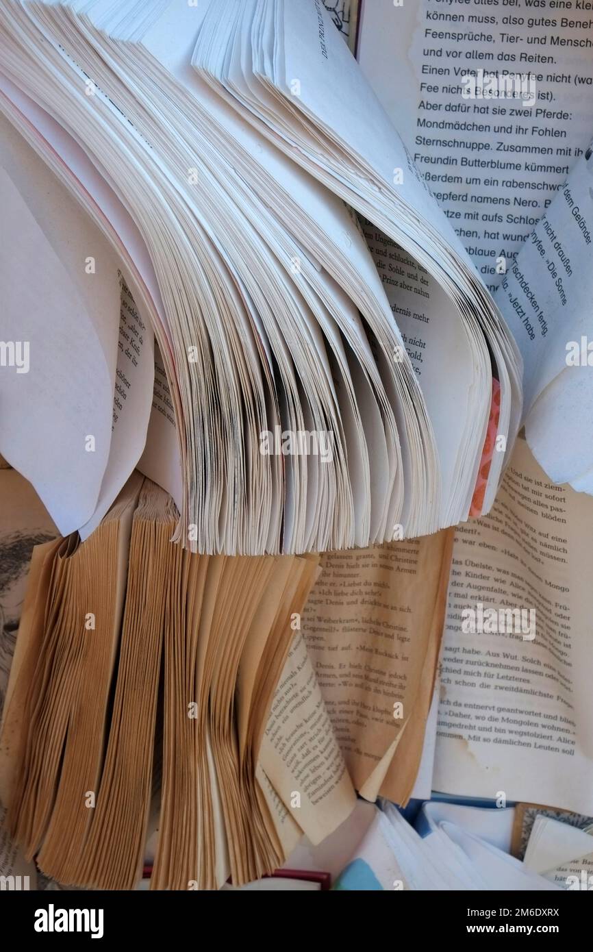 Book, Book pages, waste paper Stock Photo Alamy
