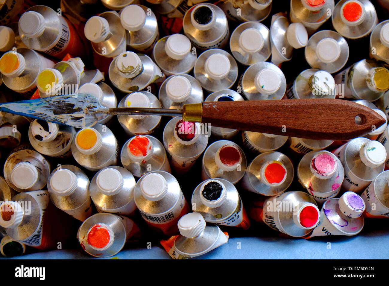 Paint tubes, painting material Stock Photo Alamy