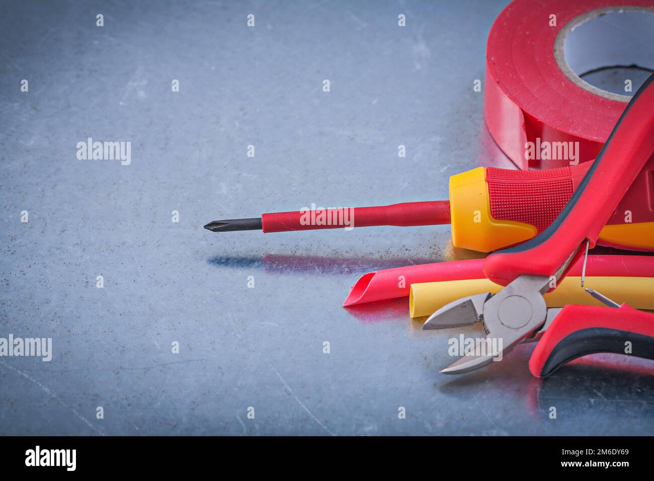 Set of insulating tape electric cables turnscrew nippers construction