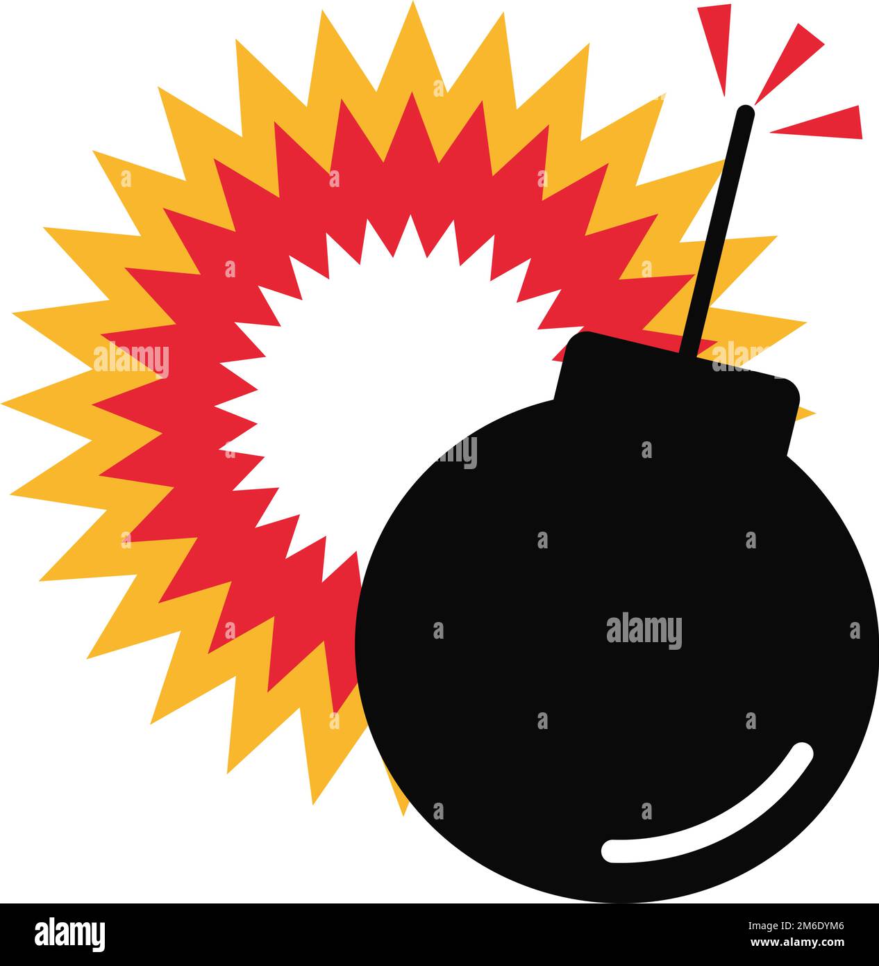 Bomb and explosion icon. Explosion impact. Editable vector. Stock Vector