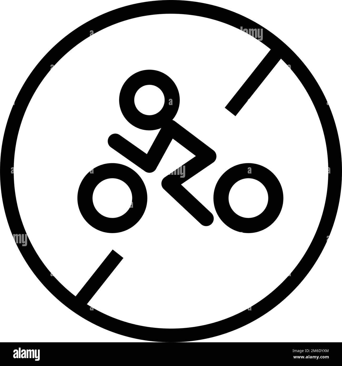 No Bicycle Sign. Bicycling prohibited. Editable vector. Stock Vector