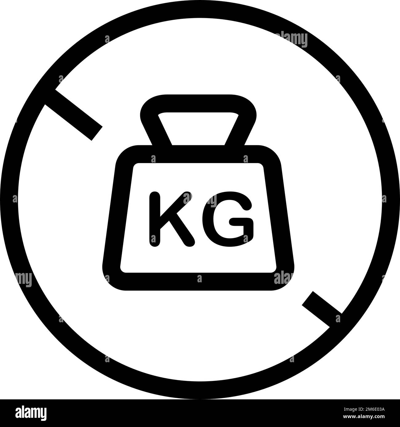 Prohibit the use of KG weight. caution sign for KG weight. Editable vector. Stock Vector