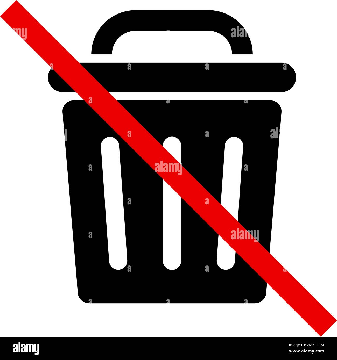 No trash can use. Do not throw trash in trash can. Editable vector