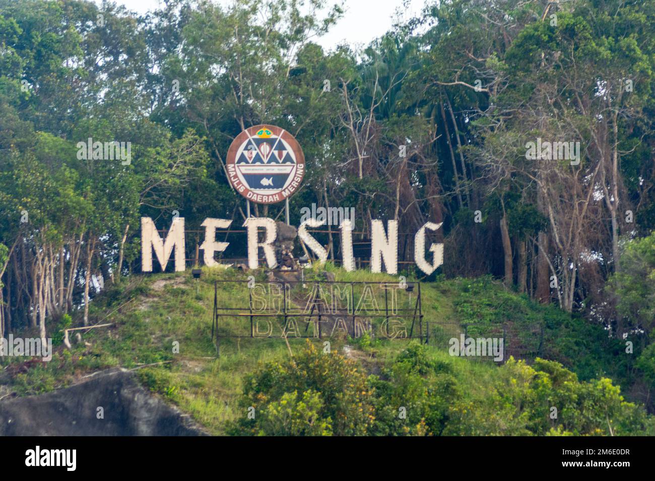 MERSING/MALAYSIA - feb 28 2015 : Streets and buildings of Mersing town in Malaysia Stock Photo